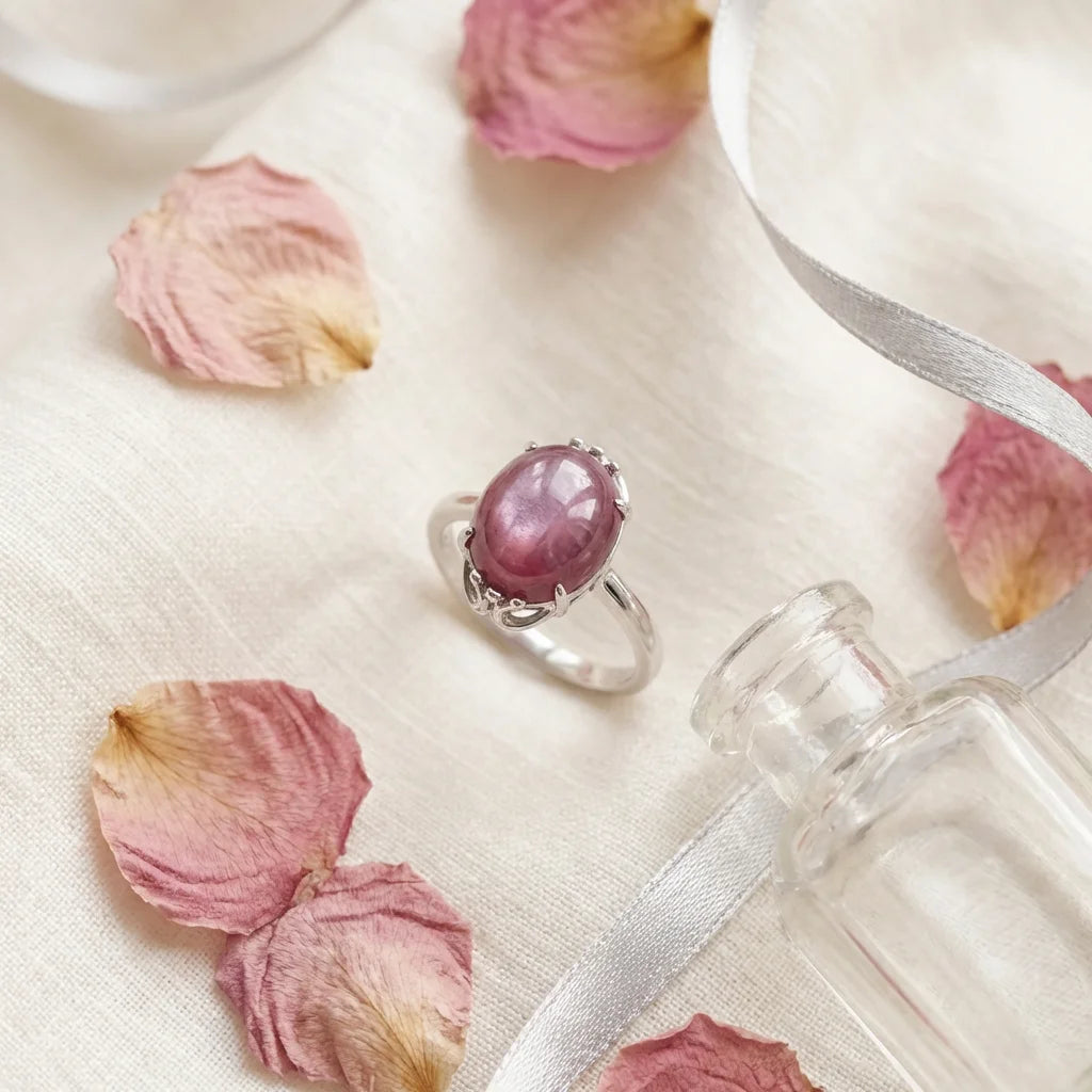 Rose Moonstone Ring - scene