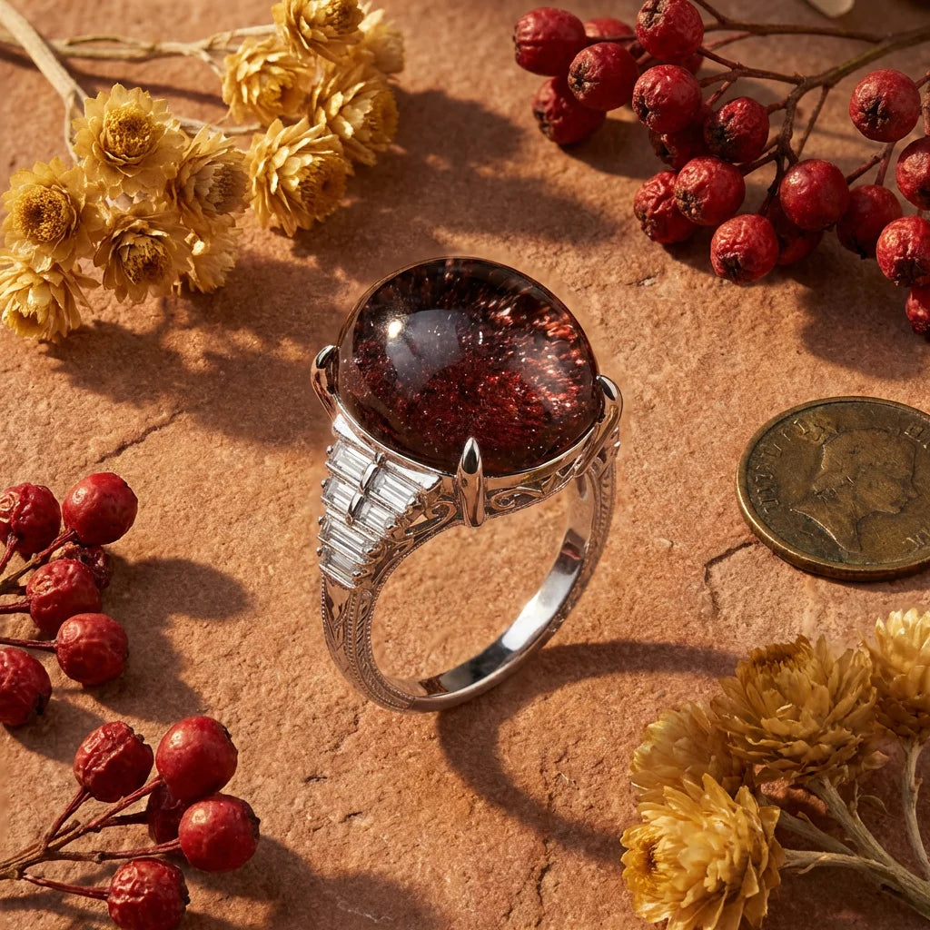 Red Sunstone Ring - scene