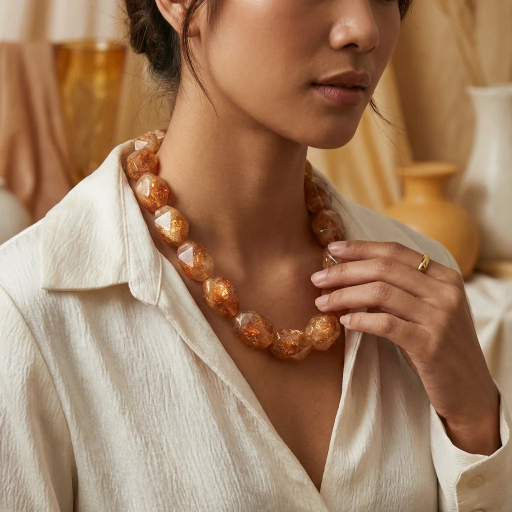 Imperial Gold Sunstone Necklace - lifestyle
