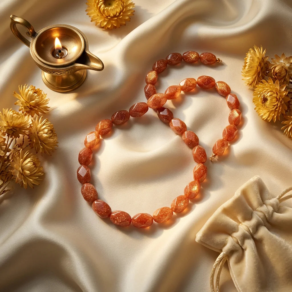 Imperial Gold Sunstone Necklace - scene