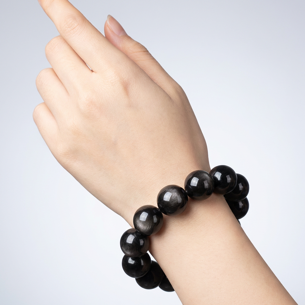 Silver Sheen Obsidian Bracelet — The Mirror of Truth