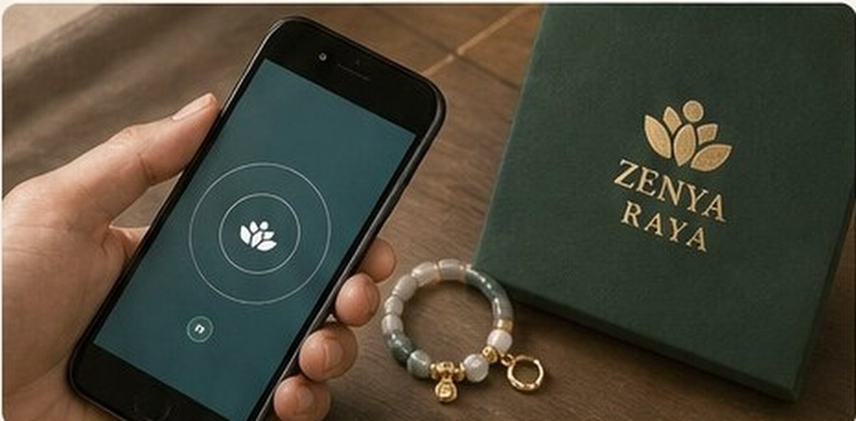 NFC scent plaque beside a gift box